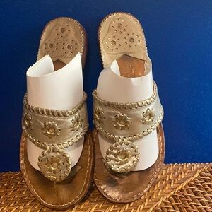 Women’s Gold and Silver Palm Beach Stephen Bonanno Handmade Sandals Size 7